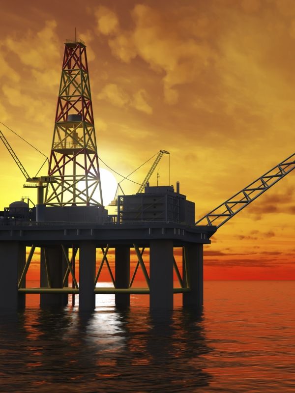 Plateforme de forage pétrolier offshore
