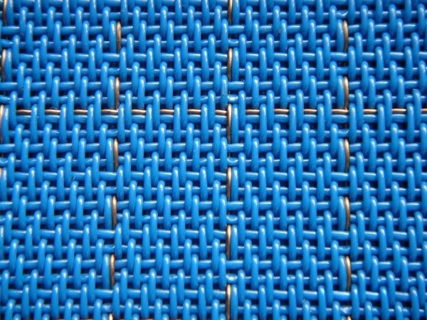 A blue polyester anti-static filter fabric with conductive fabrics