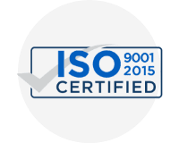 An icon of ISO 9001-2015 certified.