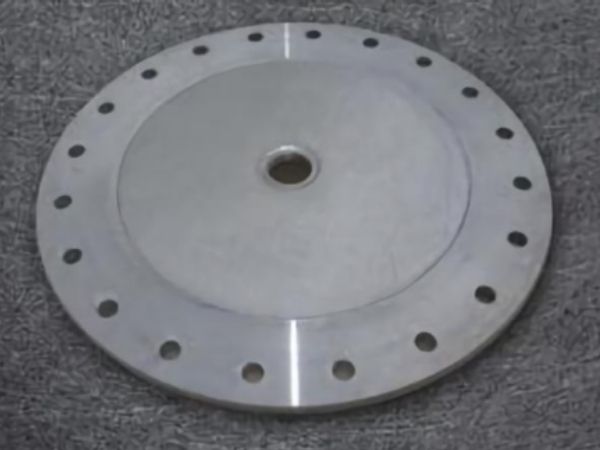 A bottom fluidization plate with a central hole and flange