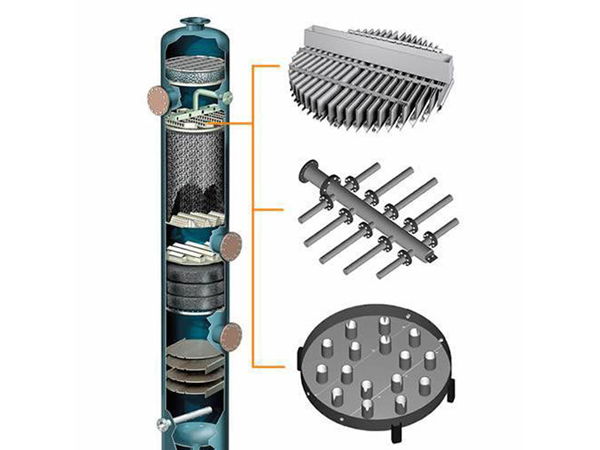 Ruangan internals dengan lajur cutaway dan tiga komponen meletup