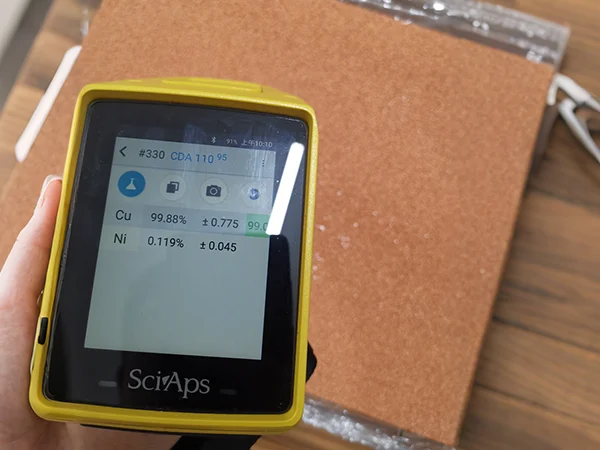 Copper foam material testing