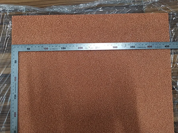 Measure the copper foam dimensions with a steel ruler.