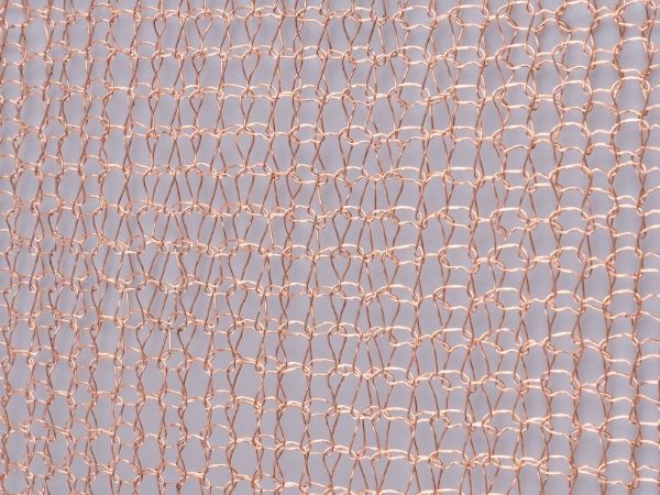 The details of copper knitted mesh are displayed.