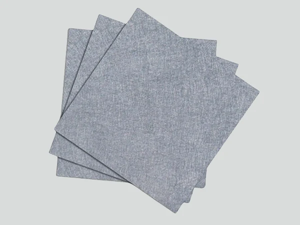 Multiple square titanium sintered felts stacked together