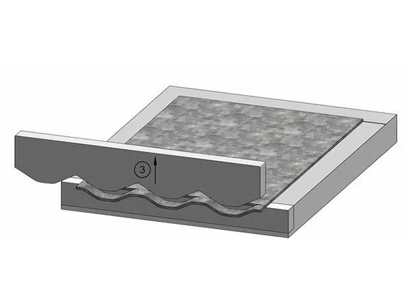 Expanded metal mesh manufacturing process on a white background