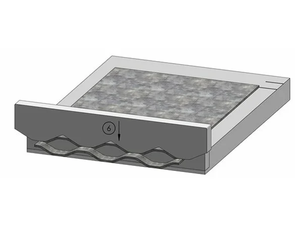 Expanded metal mesh manufacturing process on a white background