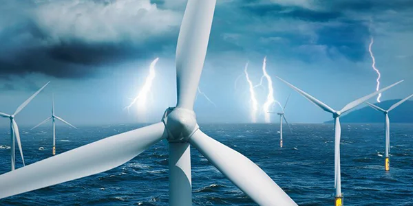 Wind turbines use an expanded metal mesh lightning protection system.