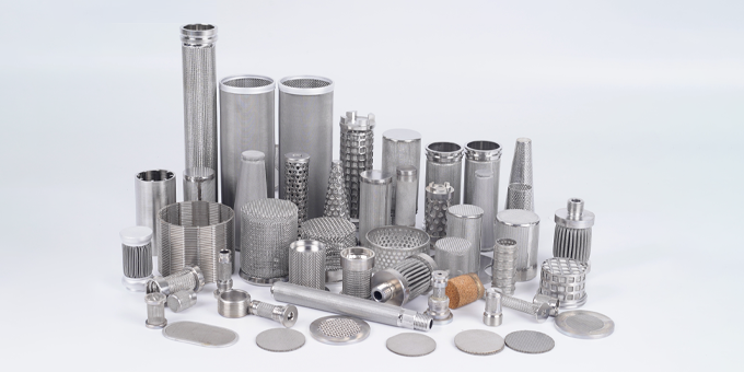 Filter elements finished products display