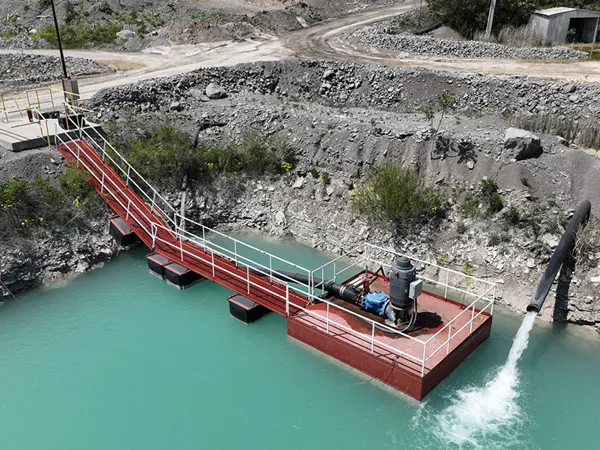 Mine drainage equipment in operation