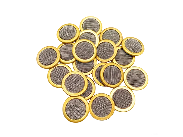 Multiple golden servo valve filter screens.