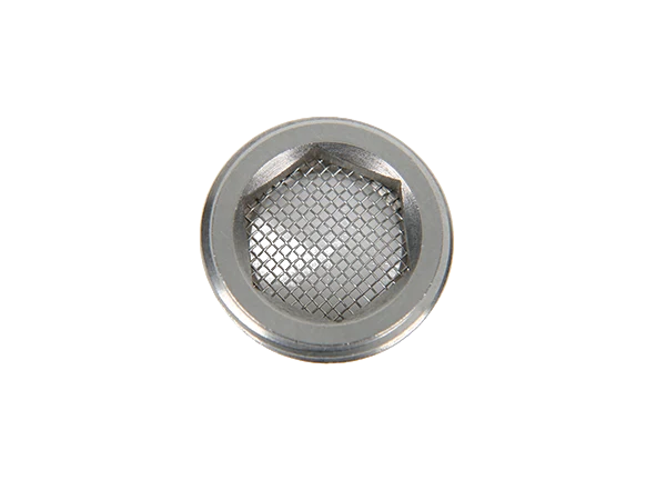 A gray hydraulic valve block filter screen
