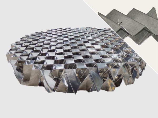 Metal grid structured packing and its structure details