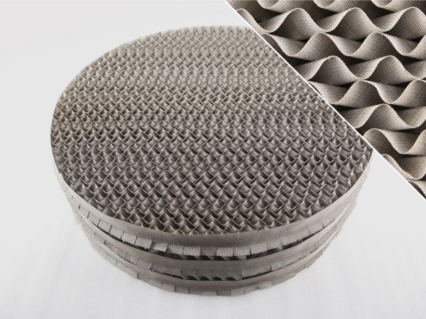 Metal woven structured packing and its structure details