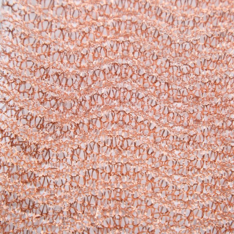 Multi-strand knitted mesh is displayed.