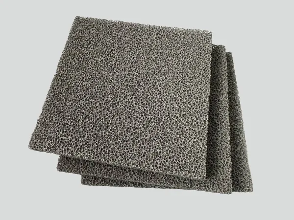 A piece of honeycomb-structured nickel foam
