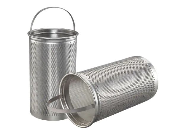 2 perforated metal basket filters