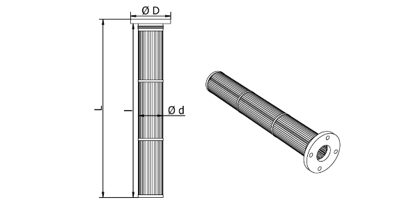 Plissierter Filzfilter beutel plan