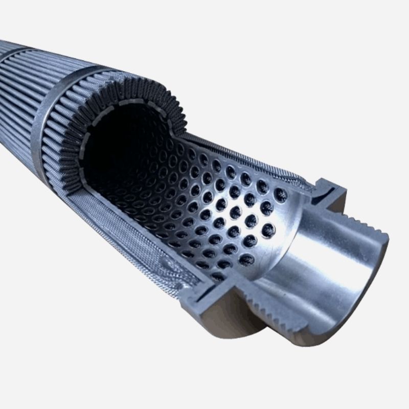 The cross section details of pleated sintered mesh candle filter