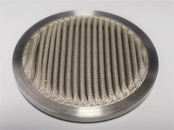 Pleated wire mesh screen with metal frame