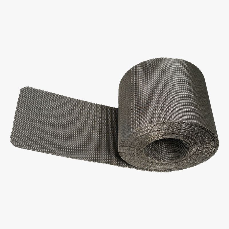 A roll of stainless steel polymer continuous filter belt