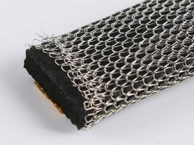 A picture of rectangular elastomer cored double-layer knitted wire mesh gasket