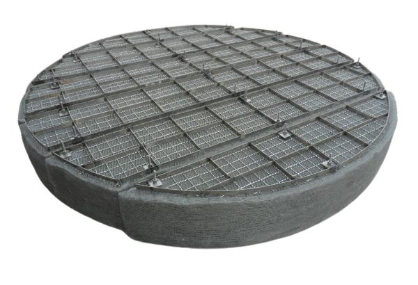 A piece of stainless steel demister pads.