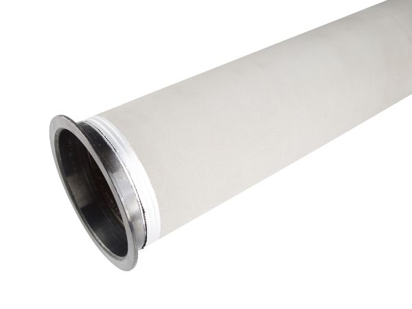 Standard hot gas cleaning filter with welded metal ring