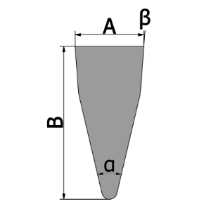 Prismatic wedge wire with labeled drawing