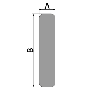 Rectangular wedge wire support profile with labeled drawing