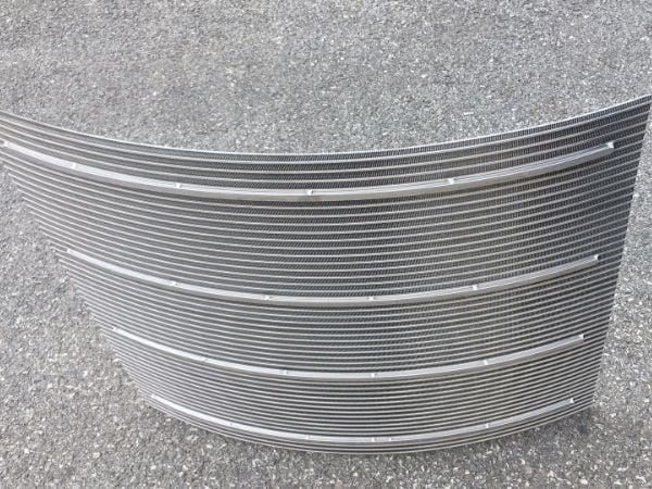 A wedge wire sieve bend